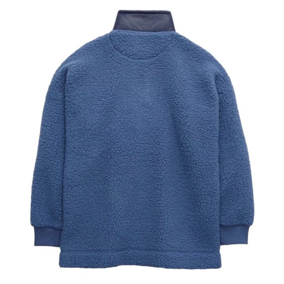 Aerie Womens Oversized Sherpa Pullover Jacket Small Blue - Picture 6 of 11